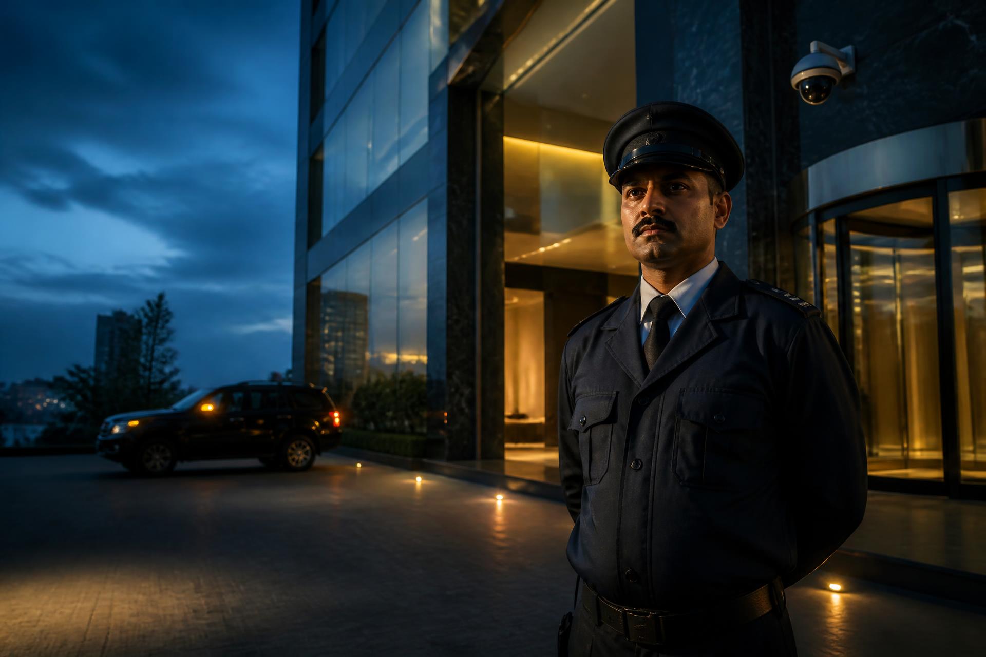 SARASPRO security personnel on duty at a corporate site in Maharashtra