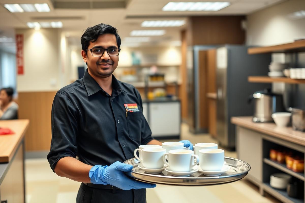 Pantry Boy Services — SARASPRO trained personnel on duty in Pune, Maharashtra