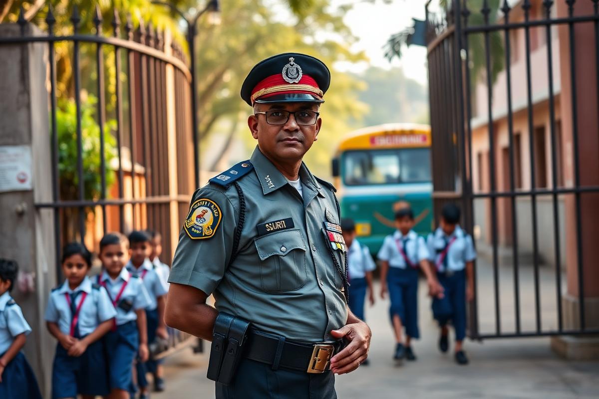 School & College Security — SARASPRO trained personnel on duty in Pune, Maharashtra